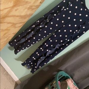 Polka dot slit leg pants